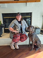 Amber Boatwright with her dogs