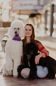 Salene Carlson with dog
