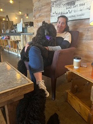 Sidney Carlson with dog